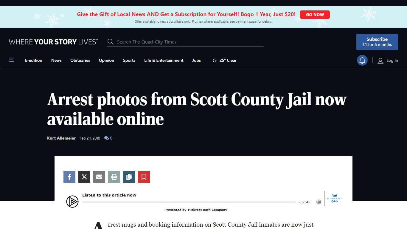 Arrest photos from Scott County Jail now available online