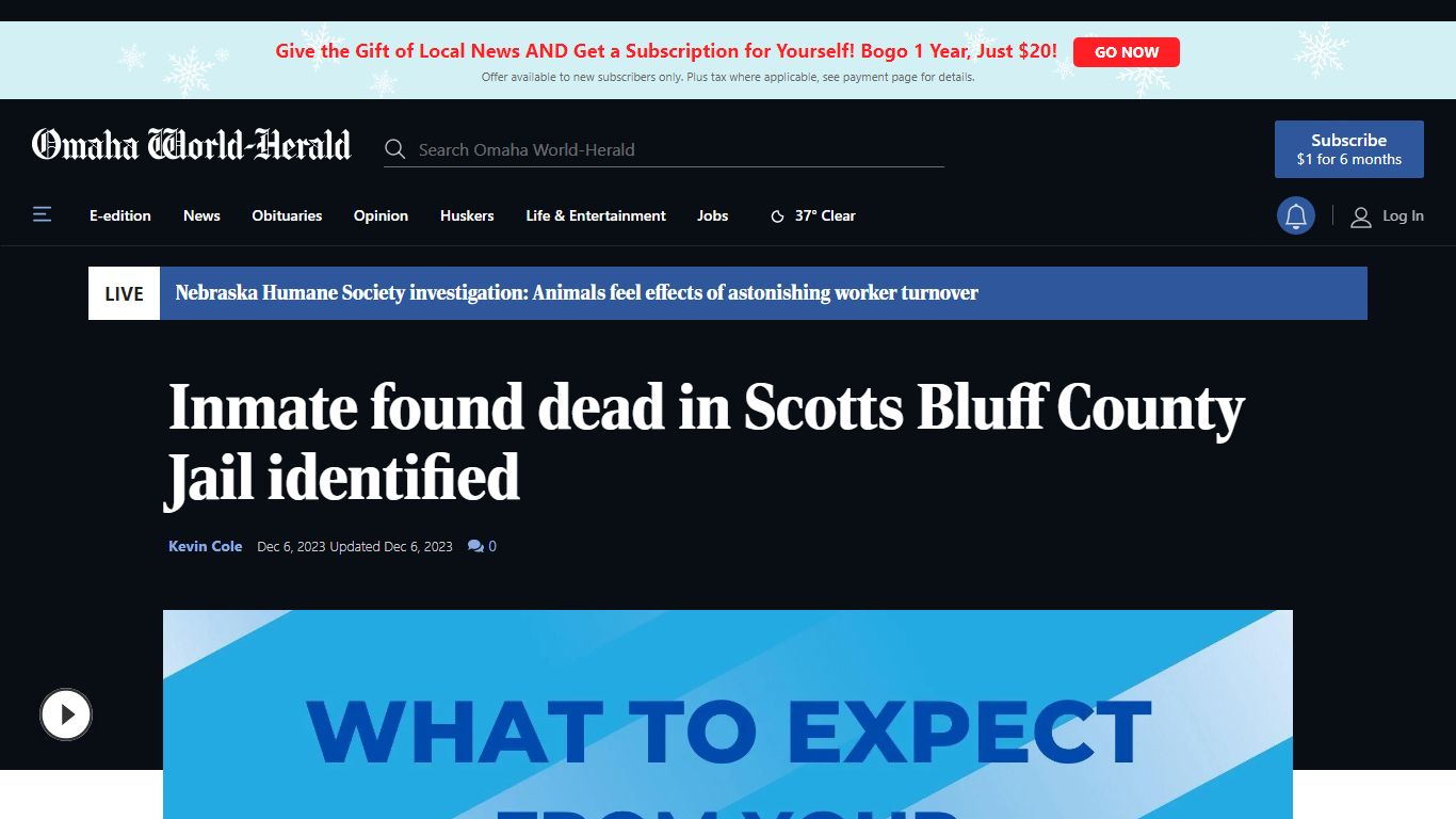 Inmate found dead in Scotts Bluff County Jail identified